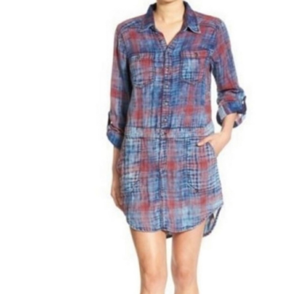 BlankNYC soft cotton flannel tunic top S